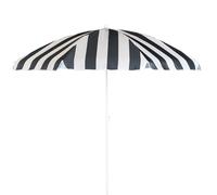 OHS Stripe Garden Umbrella Parasol, Outdoor Garden Parasol UV Protective Polyester Canopy Sun Shade Parasols with Sturdy Pole Water Resistant Beach Umbrella, Monochrome - 1.8m
