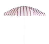 OHS Stripe Garden Umbrella Parasol, Outdoor Garden Parasol UV Protective Polyester Canopy Sun Shade Parasols with Sturdy Pole Water Resistant Beach Umbrella, Chocolate/Cream - 1.8m