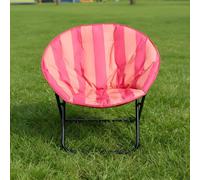OHS Stripe Moon Camping Chair Round Folding Outdoor Garden Seat OHS Multicolor
