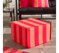 OHS Stripe Print Garden Pouffe Outdoor Stool Footrest Table Side Chair in Orange OHS Orange