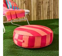 Ohs Stripe Round Outdoor Garden Cushion Water Resistant - Orange/pink