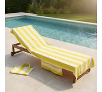 Ohs Stripes Beach Towel With Bag Quick Dry Absorbent Travel Spa