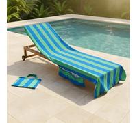 Ohs Stripes Beach Towel With Bag Quick Dry Absorbent Travel Spa