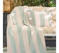 OHS Stripes Print Polar Fleece Throw Blanket Lightweight Bedspread in Pale Green | Size: 120 cm x 150 cm OHS Pale Green 120 cm x 150 cm