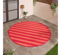 OHS Stripes Print Round Outdoor Garden Rug Waterproof Area Floor Mat | Size: 170 cm diameter OHS Multicolor 170 cm diameter