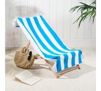 OHS Stripes Towel Bath Quick Dry Summer Travel Microfibre Absorbent Swim in Bright Blue OHS Bright Blue