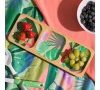 OHS Summer Print Bamboo 3 Section Picnic Dip Board Lightweight Outdoor in Green OHS Green