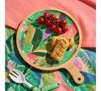 OHS Summer Print Bamboo Picnic Serving Board Lightweight Outdoor in Green OHS Green