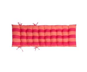 OHS Sun Lounger Cushion Zero Gravity Chairs Outdoor Cushions Stripe Soft Thick Comfy Waterproof Garden Seat Cushions with Top Cover & Ties Sun Lounger Bench Cushion, Orange/Pink - 160 x 50cm