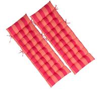 OHS Sun Lounger Cushions Set of 2 Gravity Chairs Outdoor Cushions Stripe Soft Thick Comfy Waterproof Garden Seat Cushion with Top Cover & Ties Lounger Cushion, Orange/Pink - 160 x 50cm