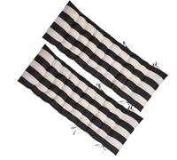 OHS Sun Lounger Cushions Set of 2 Gravity Chairs Outdoor Cushions Stripe Soft Thick Comfy Waterproof Garden Seat Cushion with Top Cover & Ties Lounger Cushion, Monochrome - 160 x 50cm