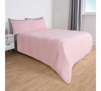 OHS Super King Coverless Duvet, 10.5 Tog Duvet & Pillowcases - Blush/Grey
