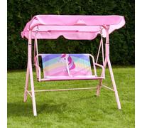 OHS Swing Bench Canopy Cover 2 Seater Garden Outdoor Patio Unicorn Kids Play Set