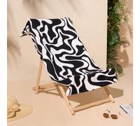 OHS Swirl Large Towel Bath Quick Dry Summer Travel Microfibre Absorbent in Black OHS Black