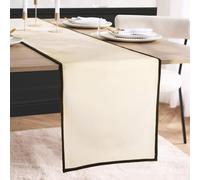 OHS Table Runners for Dining Table, Decorative Coffee Tables Runner Stylish Piped Trim Design Dining Room Kitchen Decoration Centrepiece Runner, Monochrome - 35 x 230cm