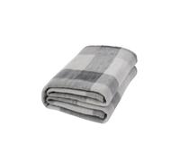 OHS Tartan Check Fleece Throw Winter Warm Soft Blanket in Light Grey | Size: 120 cm x 150 cm OHS Light Grey 120 cm x 150 cm