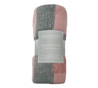 Dreamscene Blush Winter Check Fleece Blanket Super Soft Warm Cosy Sofa Bed Picnic Garden Throw Over, Plaid Tartan Pink Grey - 120 x 150cm