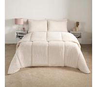 OHS Teddy 10.5 Tog King Size Coverless Duvet, Washable Fleece Coverless Duvet Travel Camping Duvets Soft Winter Warm Comfy Bedding with Pillowcases - Cream
