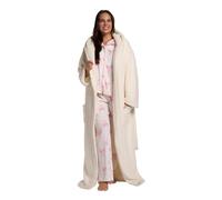 OHS Teddy Dressing Gown, Gifts for Women Super Soft Warm Hooded Bathrobe Full Length Dressing Gowns Womens with Pockets Comfy Long Sleepwear & Loungewear, Cream - One Size