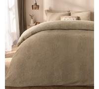 Ohs Teddy Duvet Cover With Pillow Case Bedding Set, Stone - Superking