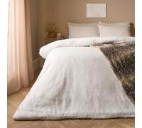 Ohs Teddy Duvet Cover With Pillow Case Bedding Set, White - King