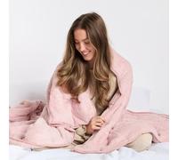 Ohs Teddy Fleece 10Kg Weighted Blanket Sensory Sleep Therapy - 150 X 200Cm - Blush
