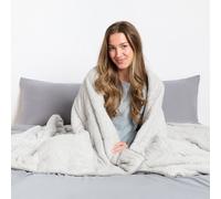 Ohs Teddy Fleece 10Kg Weighted Blanket Sensory Sleep Therapy - 150 X 200Cm - Silver