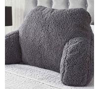 OHS Teddy Fleece Bed Reading Cushion Pillow With Arms Lumbar Support