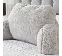 Ohs Teddy Fleece Bed Reading Cushion Pillow With Arms Lumbar Support