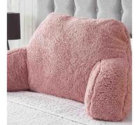 OHS Teddy Fleece Bed Reading Cushion Pillow With Arms Lumbar Support