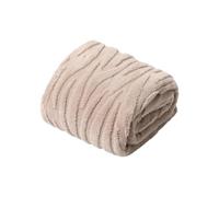 OHS Teddy Fleece Blanket Tufted Zebra Throws for Sofas Bed, Mink 180x200cm | Gifts for Women Men Soft Cosy Winter Warm Bed Throw Double Size Large Blanket Thick Pile Fluffy Armchair Couch Settee Throws