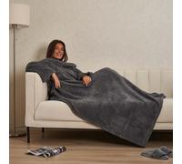 OHS Teddy Fleece Blanket With Sleeves Wearable Throw