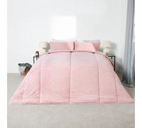 OHS Teddy Fleece Coverless Duvet 10.5 Tog Pillowcase, Blush - Single