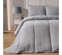 OHS Teddy Fleece Coverless Duvet 10.5 TOG Pillowcase in Silver | Size: Single OHS Silver Single