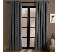 OHS Teddy Fleece Eyelet Curtains Thermal Pair Ready Made Soft Thick Fabric Ring Top in Grey | Size: 168 cm width x 229 cm drop OHS Grey 168 cm width x 229 cm drop