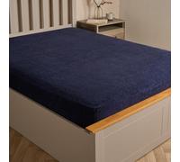 Ohs Teddy Fleece Fitted Bed Sheet Soft Thermal, Navy - King
