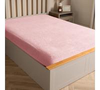 Ohs Teddy Fleece Fitted Bed Sheet Soft Thermal, Pink - King