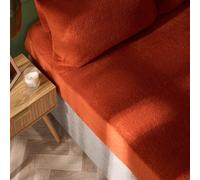 Ohs Teddy Fleece Fitted Bed Sheet Soft Thermal Warm, Rust - King