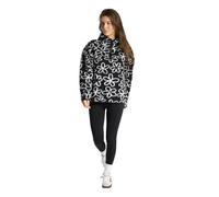 OHS Teddy Fleece Jacket Women, Flower Print Fleece Pullover Half Zip Women Soft Cosy Warm Winter Womens Clothing Ladies Sweatshirt Top Casual Long Sleeve Ladies Jumpers for Hiking Travel, Black - L/XL