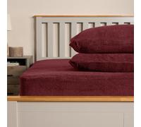 OHS Teddy Fleece Pillowcase Cover Bedding Set 2 X Thermal, 50 X 75Cm - Burgundy