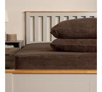 OHS Teddy Fleece Pillowcase Cover Bedding Set 2 X Thermal, 50 X 75Cm - Chocolate