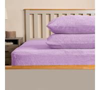 OHS Teddy Fleece Pillowcase Cover Bedding Set 2 X Thermal, 50 X 75Cm - Lilac