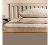OHS Teddy Fleece Pillowcase Cover Bedding Set 2 X Thermal, 50 X 75Cm - Natural