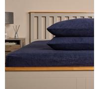 OHS Teddy Fleece Pillowcase Cover Bedding Set 2 X Thermal, 50 X 75Cm - Navy