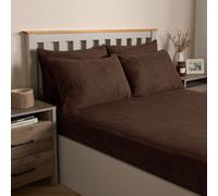 OHS Teddy Fleece Pillowcase Cover Bedding Set 4 X Thermal, 50 X 75Cm - Chocolate