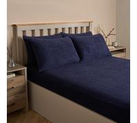 OHS Teddy Fleece Pillowcase Cover Bedding Set 4 X Thermal, 50 X 75Cm - Navy