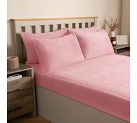 OHS Teddy Fleece Pillowcase Cover Bedding Set 4 X Thermal, 50 X 75Cm - Pink
