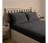 OHS Teddy Fleece Pillowcases, Fluffy Pillow Case Side Sleeper Warm Cosy Soft Thermal Pillowcase Fleece Hotel Quality Luxury Pillow Cover - Charcoal Grey, 2 Pack