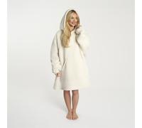 OHS Teddy Fleece Sherpa Hooded Blanket Oversized Adults Throw in Cream OHS Cream One Size