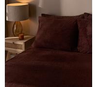 OHS Teddy Fleece Thermal 25cm Fitted Bed Sheet Winter Bedding in Chocolate | Size: Single Fitted OHS Chocolate Single Fitted
